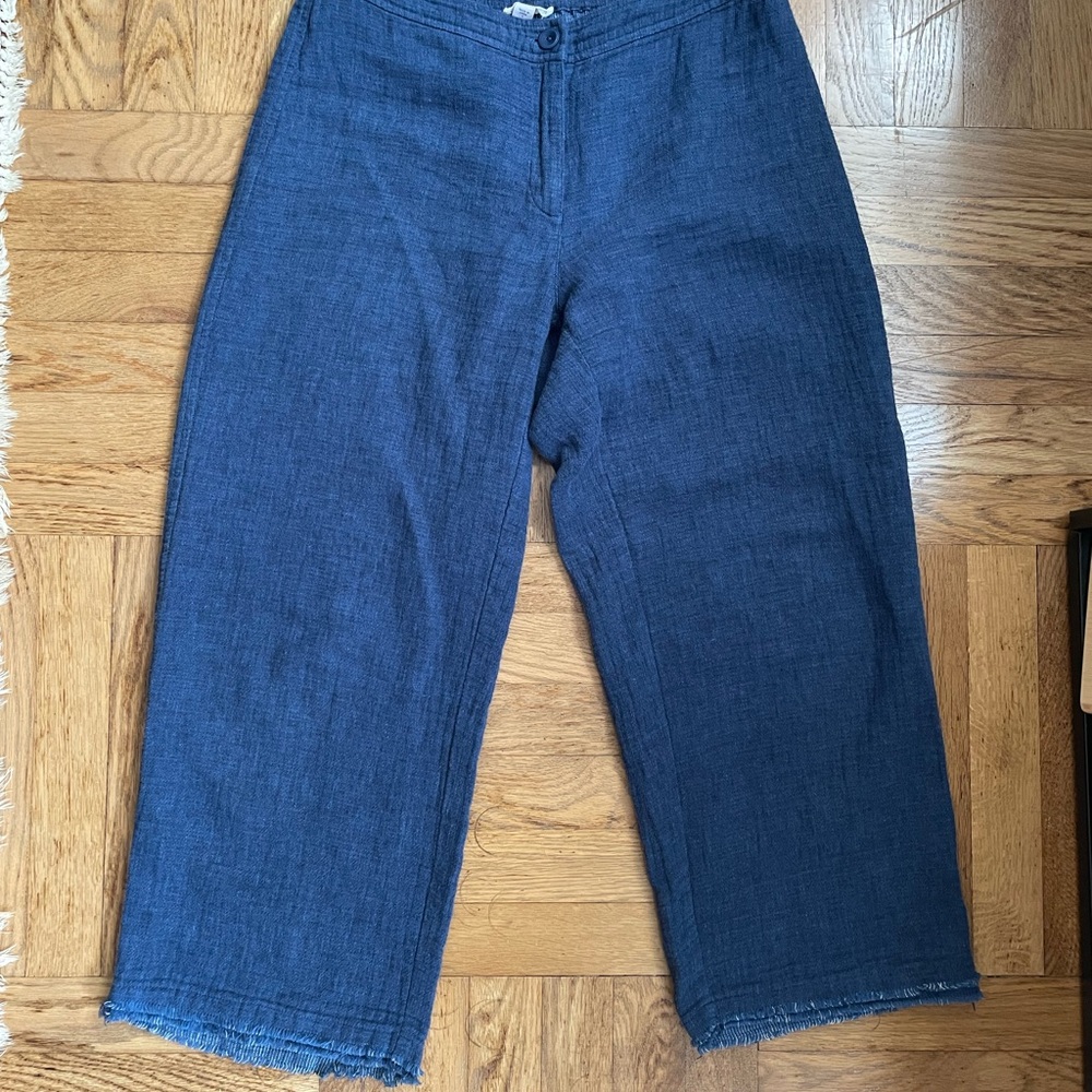 Eileen Fisher Wide leg Cropped Blue Pants, size S